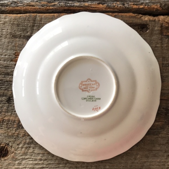 Tiffany & Co. Copeland Spode Blue Willow Gold Trim Saucer Set of 2 - Picture 6 of 8
